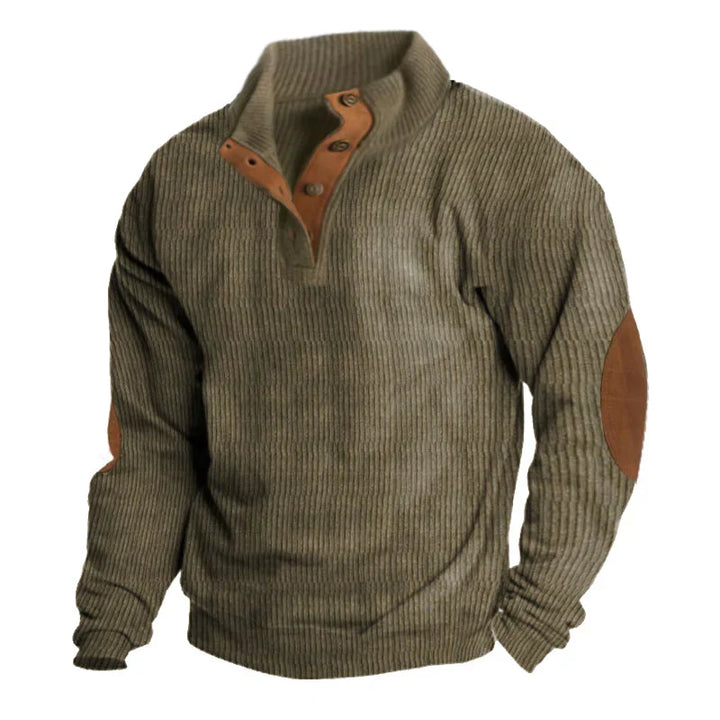 Nachlan - Men's Ribbed Button Up Sweater