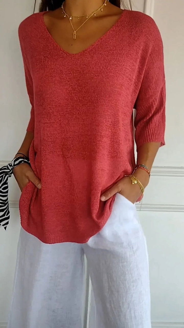 Elegant V-neck top - Hannah