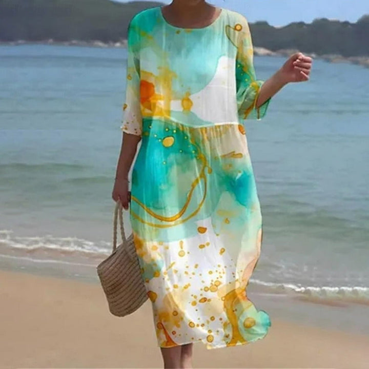 Miranda | Elegant Floral Dress that Hides the Belly