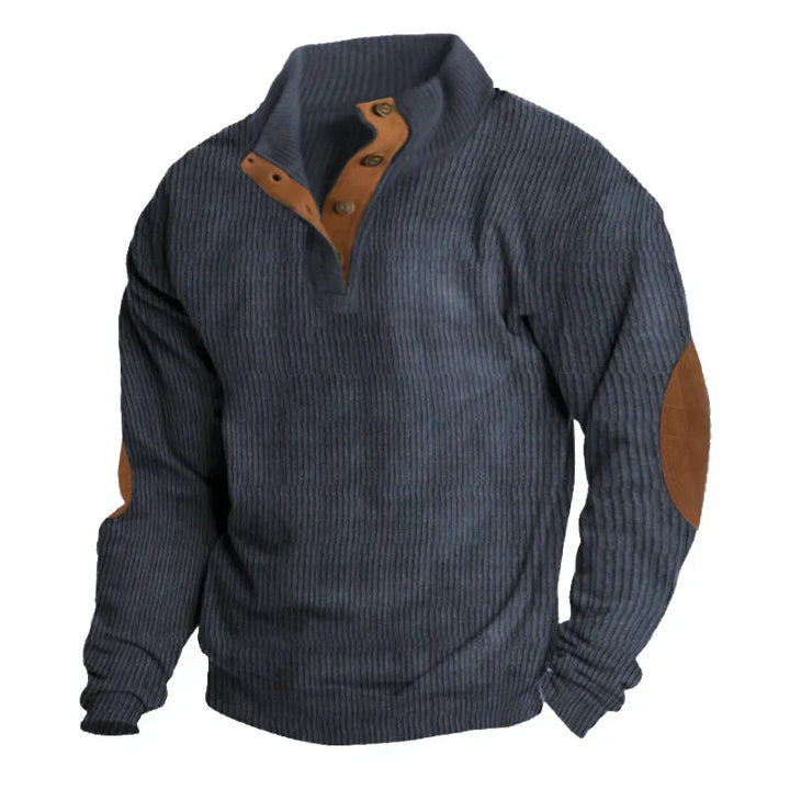 Nachlan - Men's Ribbed Button Up Sweater