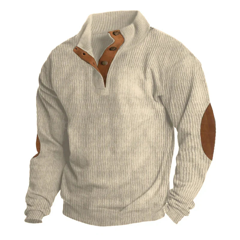 Nachlan - Men's Ribbed Button Up Sweater