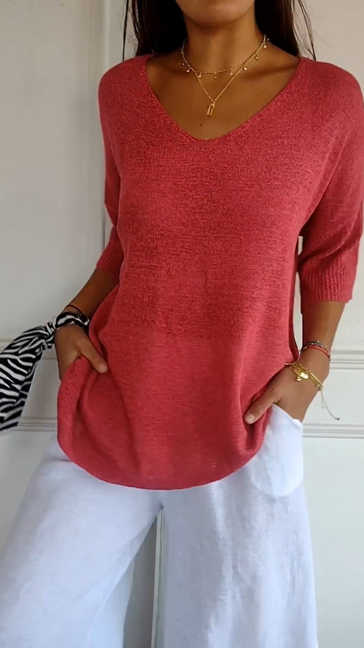 Elegant V-neck top - Hannah